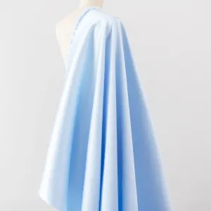 sky blue twill weave mikado satin structured dress fabric