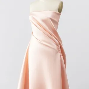 peach mikado twill weave structured bridal satin fabric