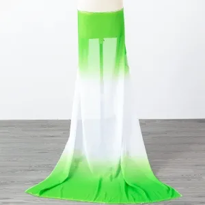 gradient green and white double sided soft chiffon fabric