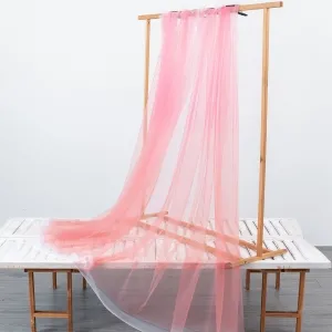 gradient candy pink and salmon sheer tulle ombre fabric