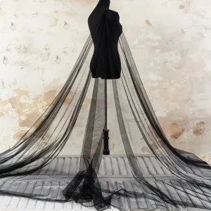 lightweight soft black tulle mesh fabric for dresses
