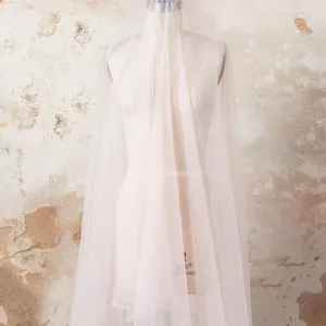 blush ethereal dense mesh slightly stretchy tulle fabric