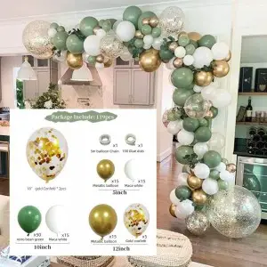 avocado green theme balloon arch kit birthday party decor