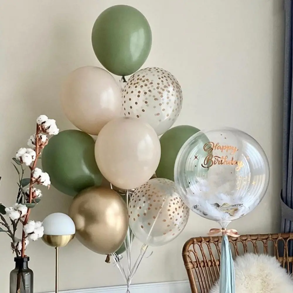 ins vintage avocado green theme balloons arch kit wedding decorations