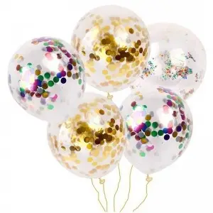 pack of 10 colorful confetti balloons for birthday party