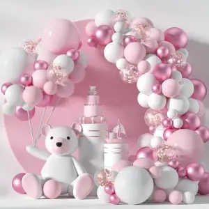 baby pink theme balloons arch kit for baby shower party