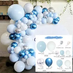 104pcs blue ocean theme macaron latex balloon arch kit