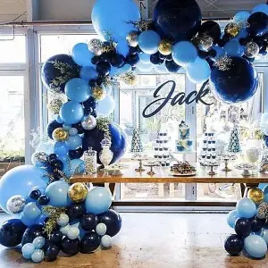 navy blue starry night blue balloons arch kit for party