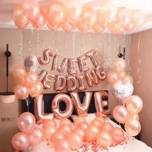 rose gold champagne latex balloons for engagement party