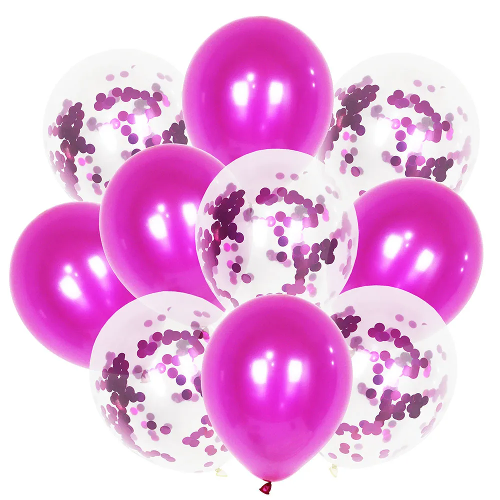 decorate your wedding party with our solid color and clear confetti balloon set