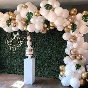 beautiful white gold hawaiian theme balloon arch kit