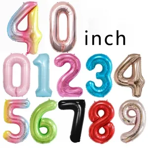 40inch aluminum foil number balloon for birthday anniversary