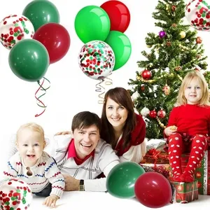 green red confetti diy merry christmas balloon kit