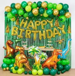 dinosaur theme birthday party balloon decoration