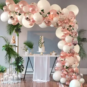 rose gold white confetti diy wedding balloons kit