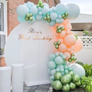 summer macaron blue green orange party balloon set